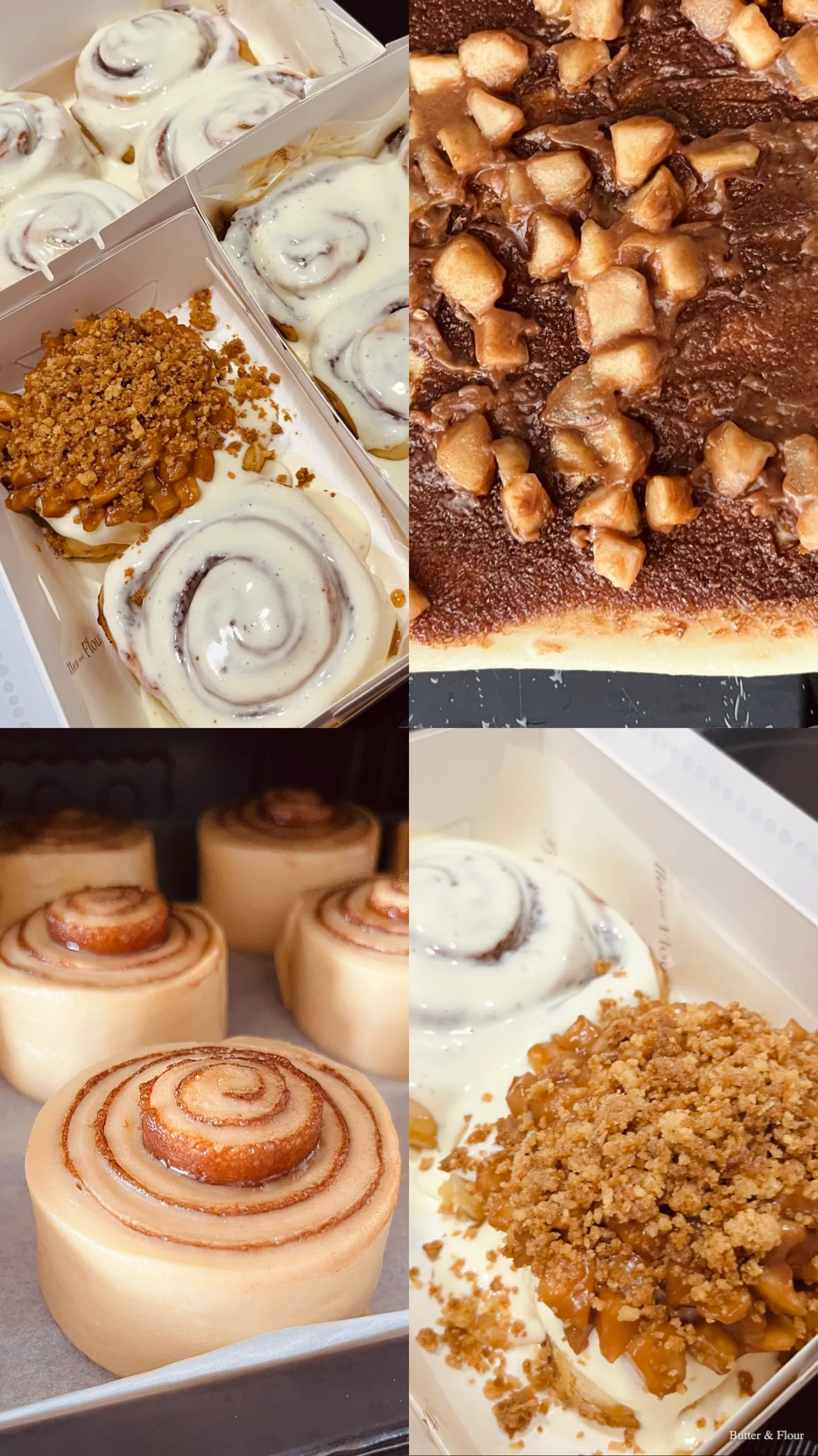 Apple cinnamon rolls with crumble topping — Butter and Flour HCMC
